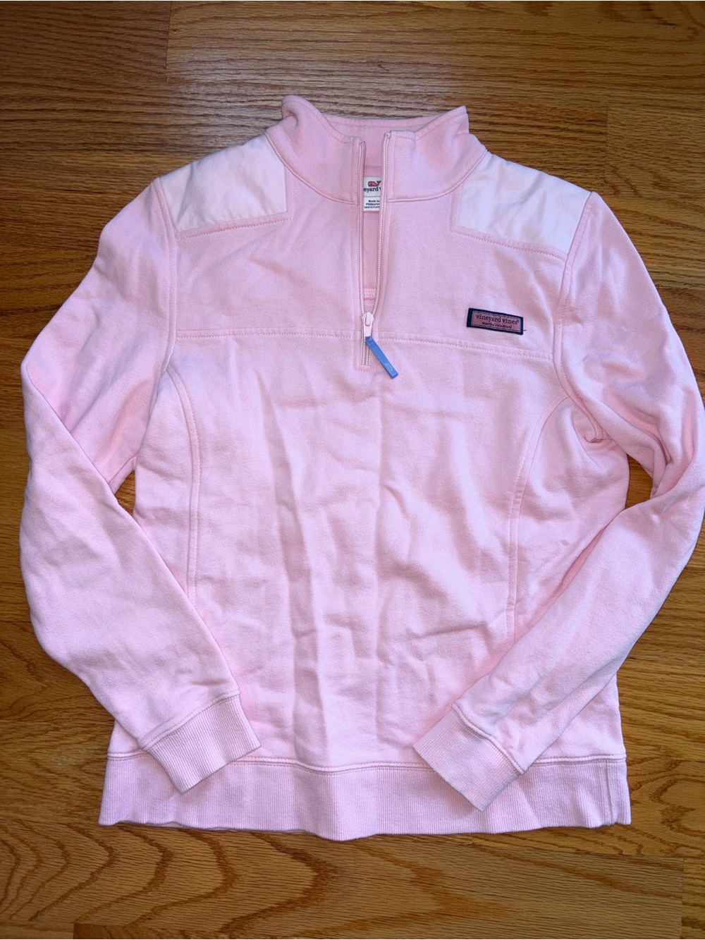 Vineyard vines pastel two tone pink Shep quarter zip size small